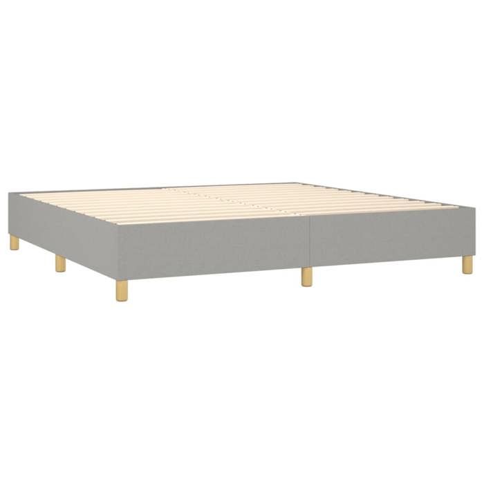 Maison Exclusive - Sommier à lattes de lit avec matelas Gris clair 200x200cm Tissu