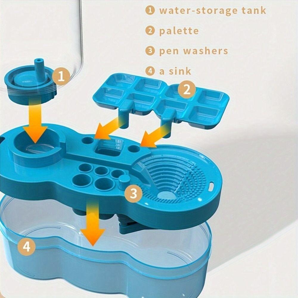 Pen Holder Design Water Circulation Paint Cleaner 6 In 1 Design Brush Cleaner Artist Studio