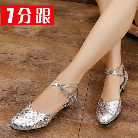 Latin Dance Shoes High Heel Dance Shoes Women's Soft Sole Low Heel Adult Square Dance Shoes Middle Heel Dance Shoes Performance