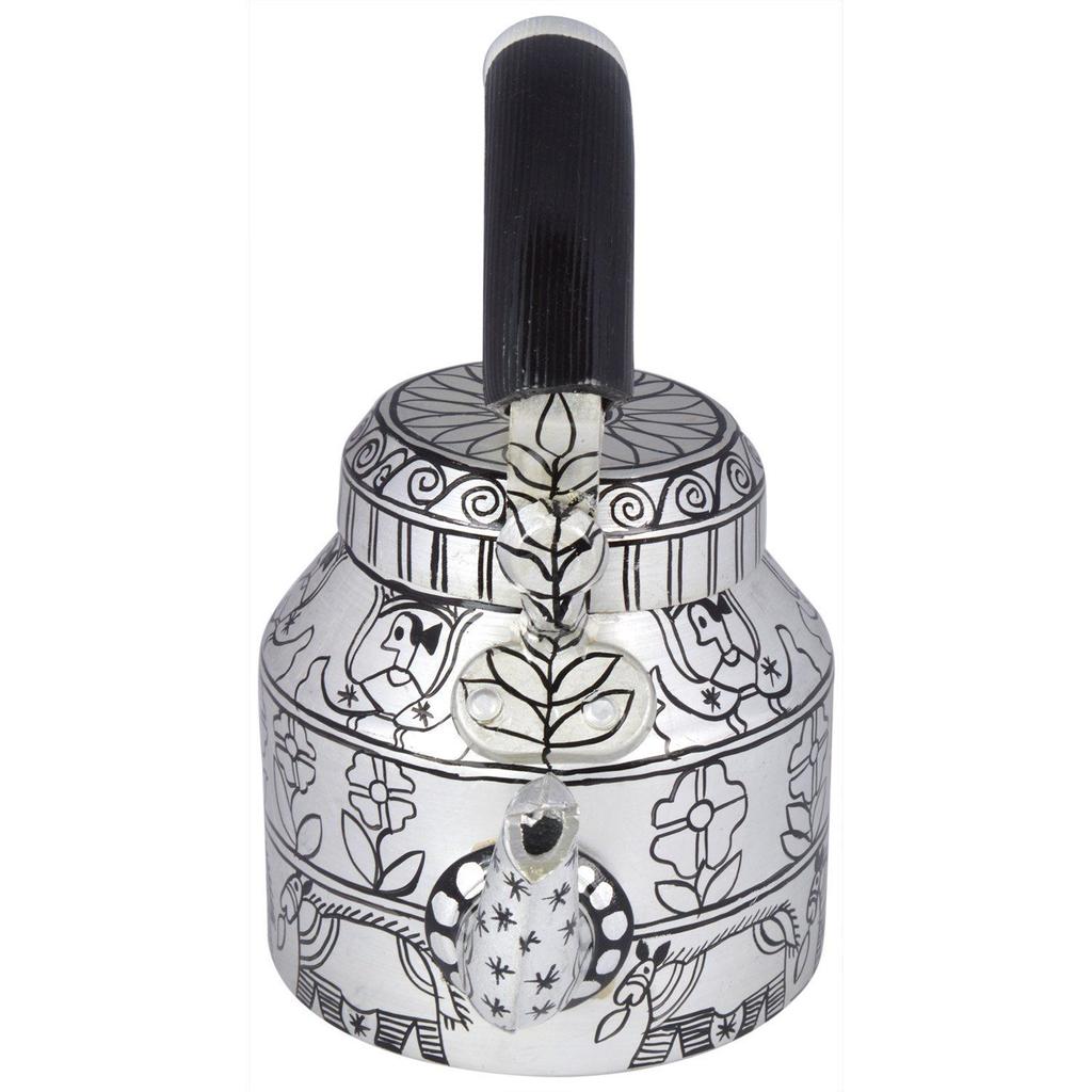 Handbemalter Designer-Wasserkocher aus Aluminium für Tee/Kaffee, Heimdekoration und Geschenkzwecke. Fassungsvermögen: 1 l