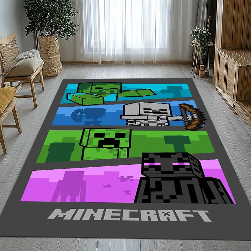 Classic M-Minecraft Pixel Game Living Room Non-Slip Area Rug Soft Carpet for Bedroom Kids Playroom Sofa,Home Decor Doormat Gift