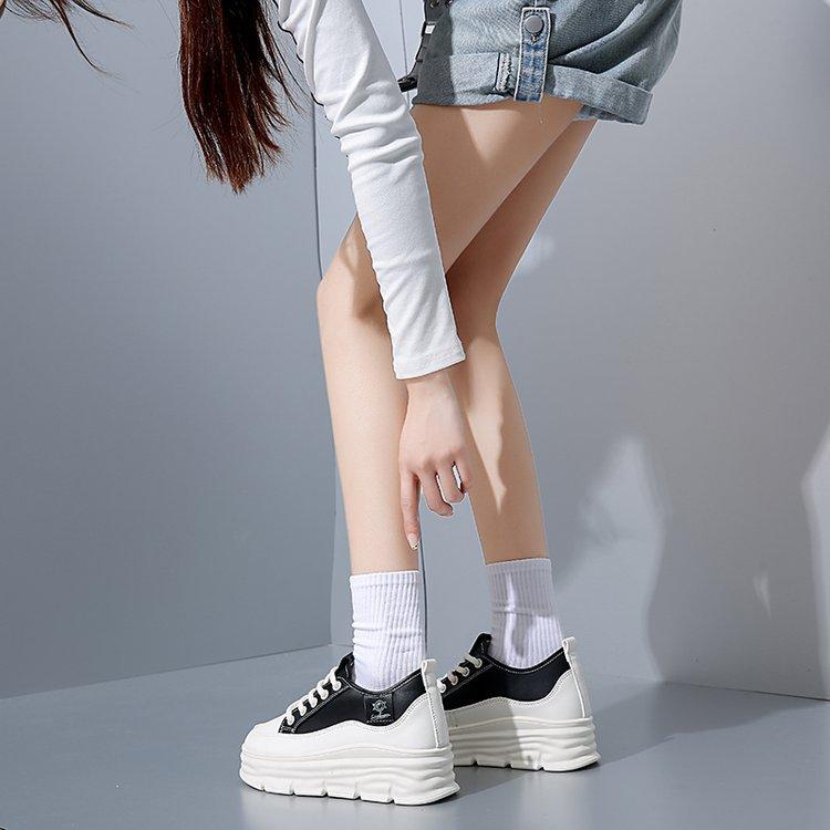 [Yushilai] Thick-soled inner height-increasing single shoes for women's 2025 new spring new sports versatile fashion casual shoes