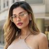 Vintage Big Frame Pilot Sunglasses UV400 Luxury Brand Designer Punk Metal Eyewear for Women and Men Outdoor