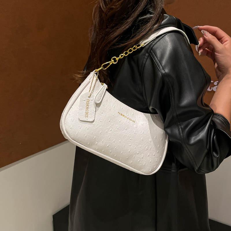 Simple Solid Color Pu Shoulder Underarm Bags for Women Portable Ladies Chain Crossbody Bag Versatile Female Hobos Handbags Purse