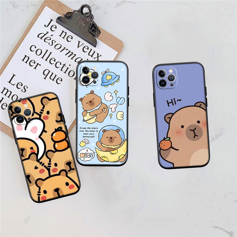 CJ24 Cartoon Capybara Cute Soft Shell Phone Case for Redmi Note 8 9 Pro Max 9S 9T 9C NFC 8T 8A 10A A4