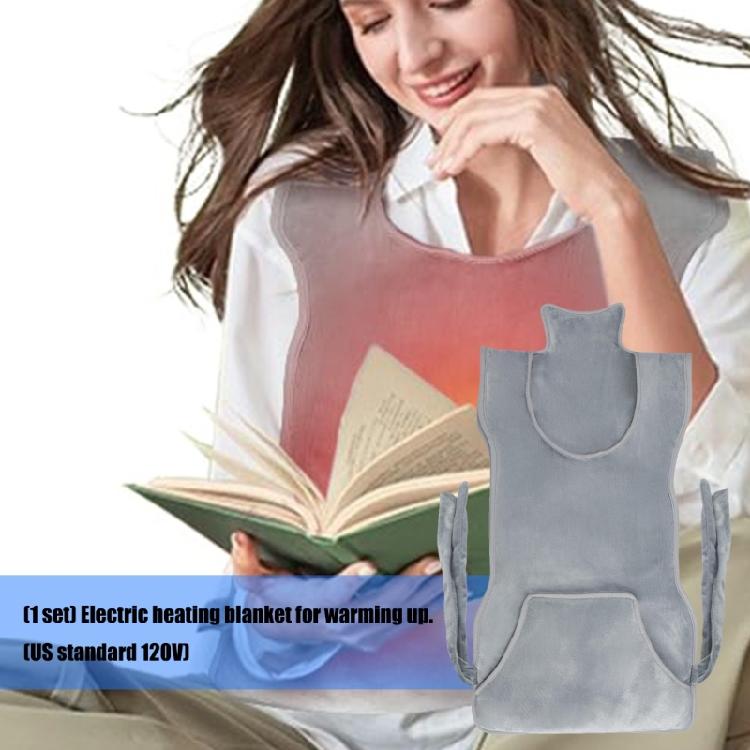 Electric Flannel Heating Wrap For Back Overheat Protections Adjustable Strap Machine Washable Design