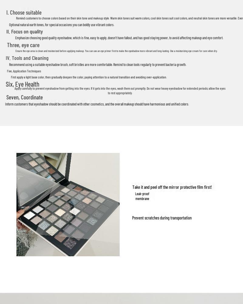 42-Color Smoky Eyeshadow Palette: Matte, Pearlescent, Glitter, Highlight, Cement Gray
