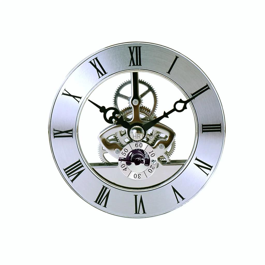 Creative Frameless DIY Wall Clock Skeleton Clock Gear Movement Metal Inlaid Silent Clock Home Living Room Office Decoration Art