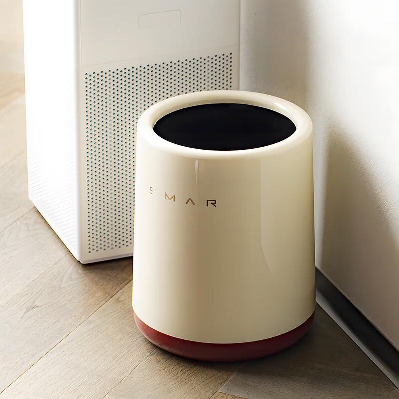 Cream Style Double-Layer Household Trash Can