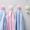 4 Pcs No Punch Flowers Suction Cup Hooks Light Luxury Wall Mounted Hooks  Kitchen