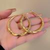 Temperament Irregular Twisted Round Earrings Retro Simple Fashion Light Luxury High-End Glossy Exaggerated Earrings