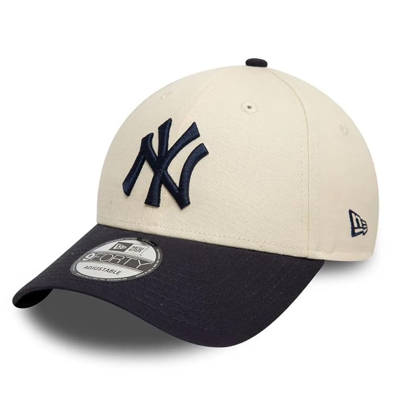 

[New Era] cap hat 9FORTY logo free size 940 baseball cap cap hat (JP, alphabet, Free Size, NY-Cream/Navy (2 tone)) [product]