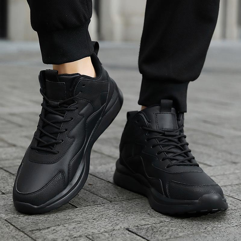 Autumn and winter large size 48 foreign trade lightweight sports shoes men's running shoes fleece thermal casual shoes