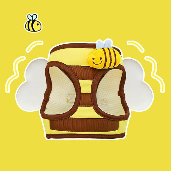 Bee Shaped Small Dog Harness And Leash Set Cartoon Puppy Walking Vest Harness with Wing for Small Dogs Cats
