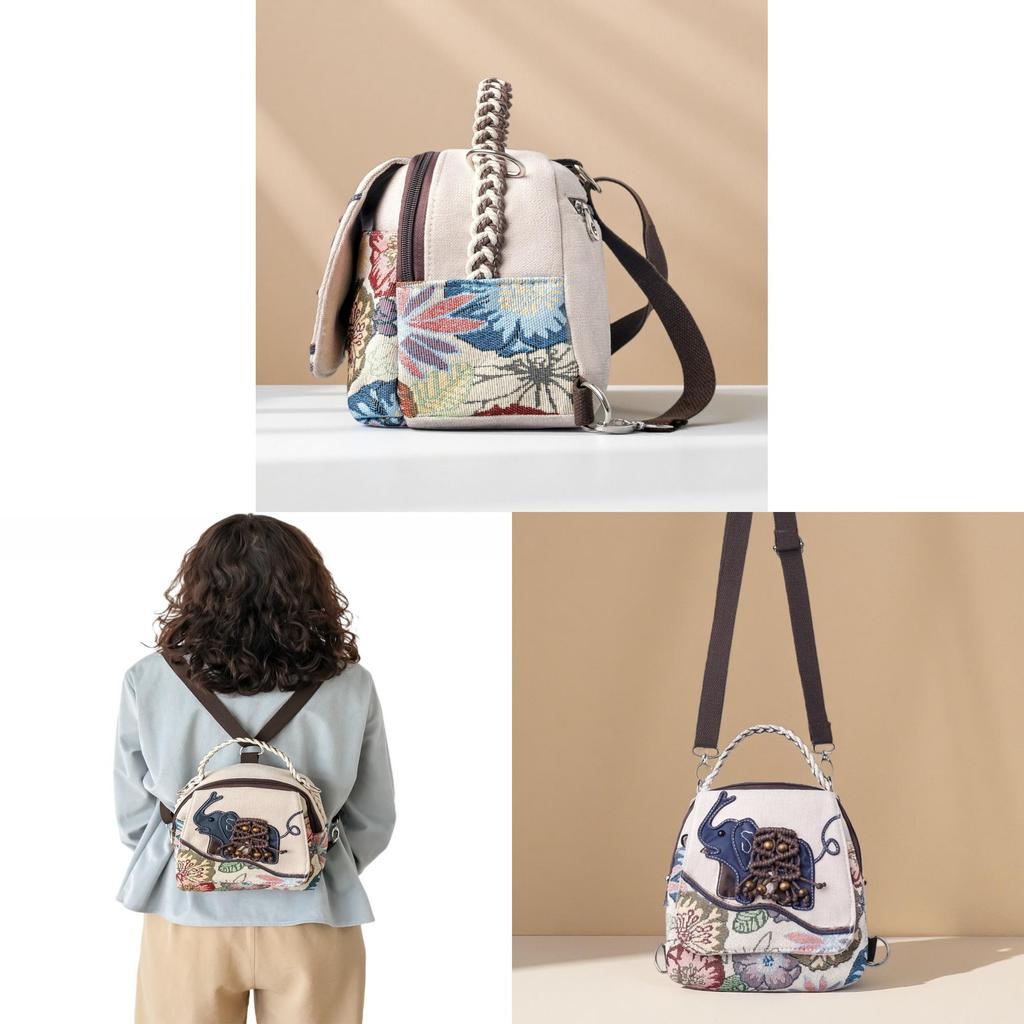 Minimalist Canvas Retro Small Backpack With Zipper For Casual Travel And Daily Use