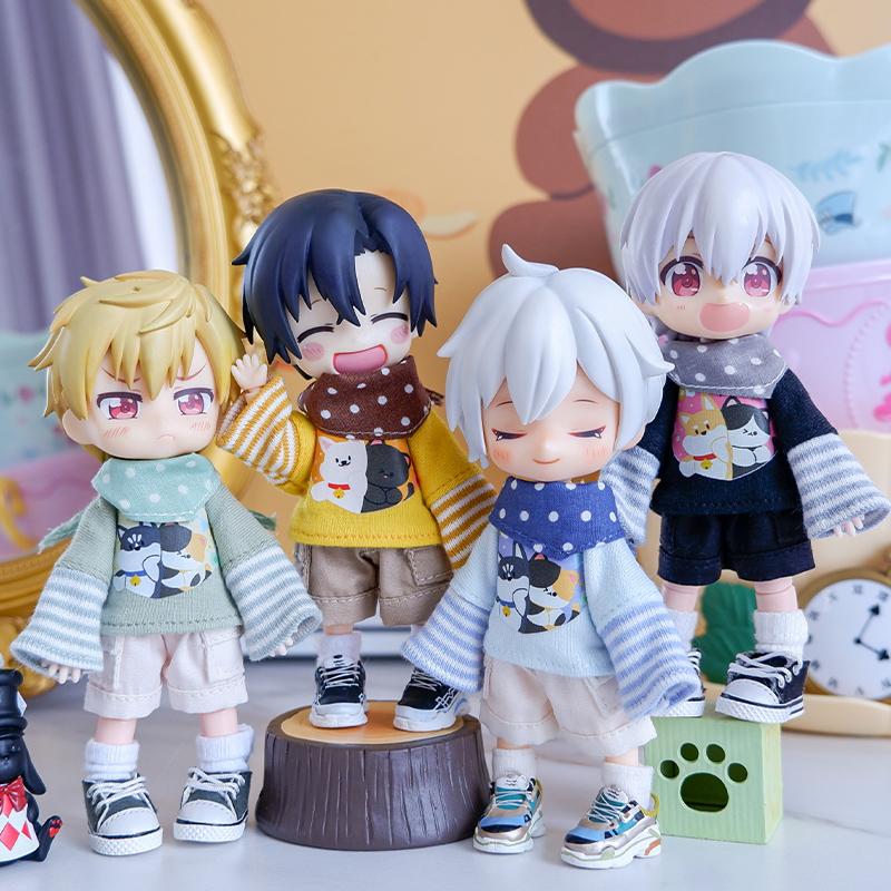 OB11 Clothes Cute Cartoon T-shirt Sweater Shorts Pants Shoes for Molly, GSC Body, Obitsu11, YMY, DDF, 1/12bjd Doll Accessories