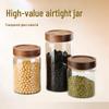 Acacia Wood Lid Glass Storage Jar - Moisture-Proof, Transparent, High-Quality Borosilicate for Tea & More