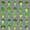 50 Broccoli Doodle Stickers Personalized Cartoon Cute Vegetable Decorative Skateboard Water Cup Mobile Phone Case Stickers