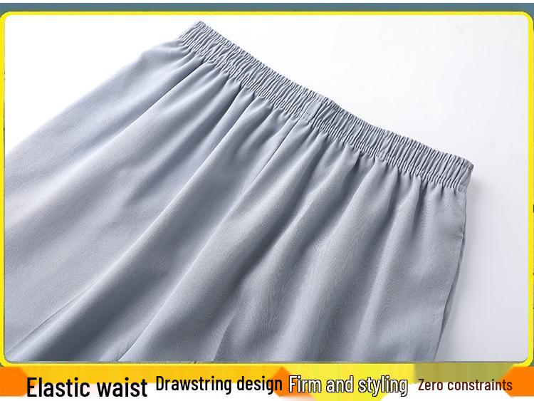 Men's Summer Ice Silk Tang Suit Short-Sleeve Chinese Shirt for Dad and Grandpa