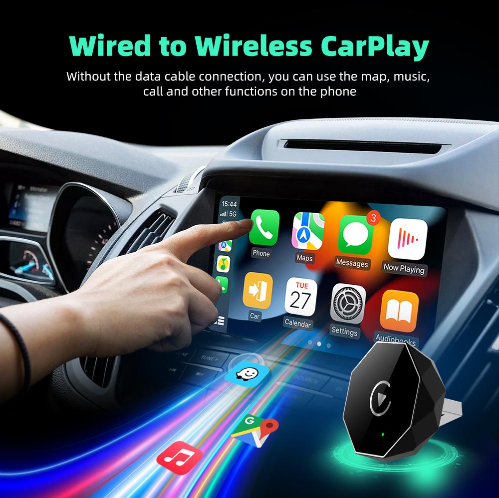 2 In1 Wired To Wireless CarPlay Android Auto Adapter Smart Mini Box Plug and Play Bluetooth for Car With Wired CarPlay