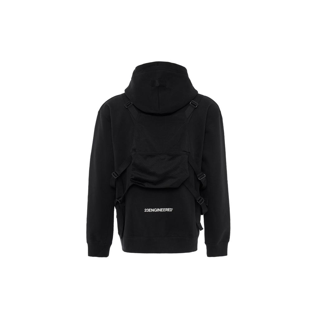 Jordan Pánská bunda s kapucí a odnímatelnou fleecovou podšívkou s více kapsami, jednobarevná s logem, svrchní oděv, černá DC9582-010