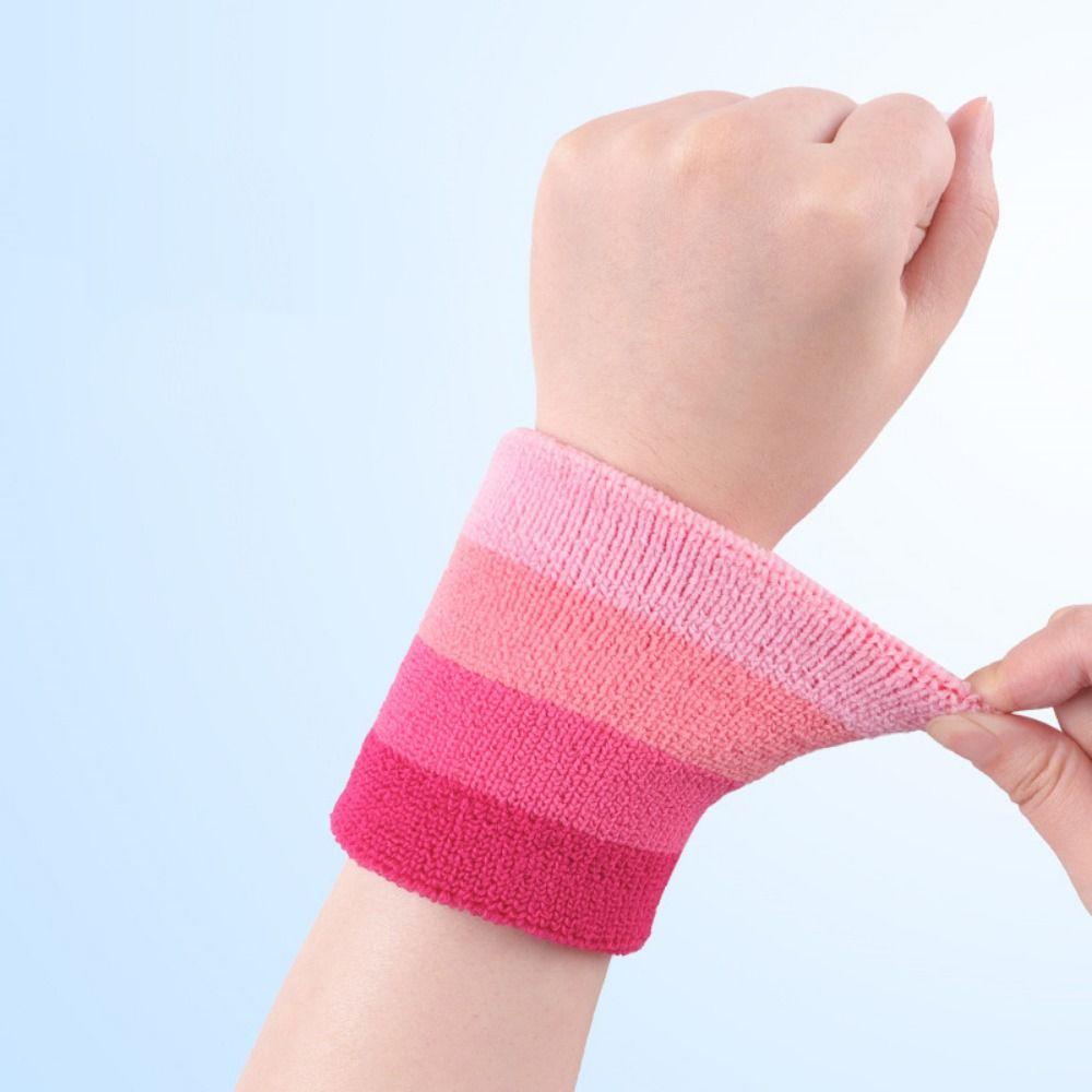 2pcs/pair Colorful Sweat Band Polyester Sport Wristband Yoga Wrist Wrap  Table Tennis