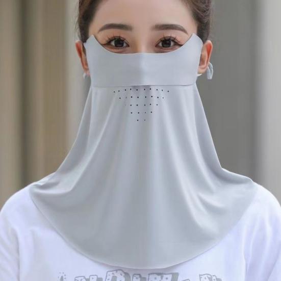 Face Guard with Elastic Strap Ultra-Wide Coverage Double-Layer Structure UPF 50+ UV Protection Cycling Face Protector