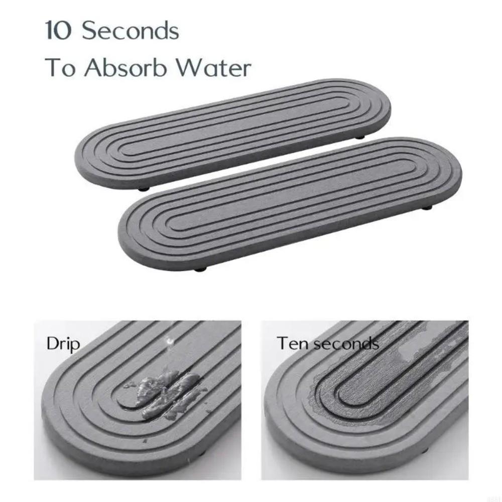 Non Slip Quick Drying Tray Diatomaceous Moisture Wicking Tray Draining Board  Dish Drying
