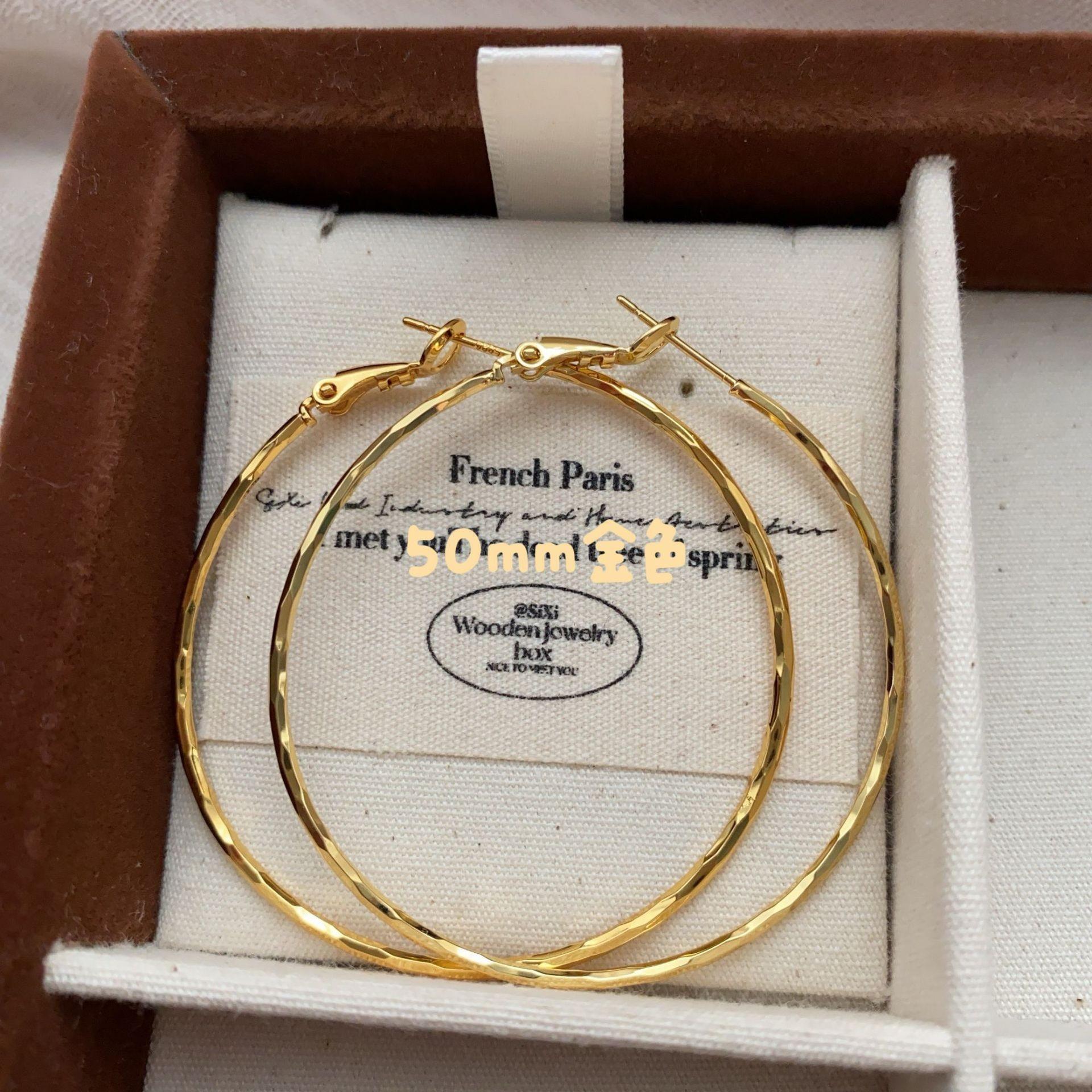 Премиальная Атмосфера Простые Серьги Женские Большой Круг Темперамент Мода Универсальные Однотонный Круг Корейский Холодный Стиль Серьги Серьги