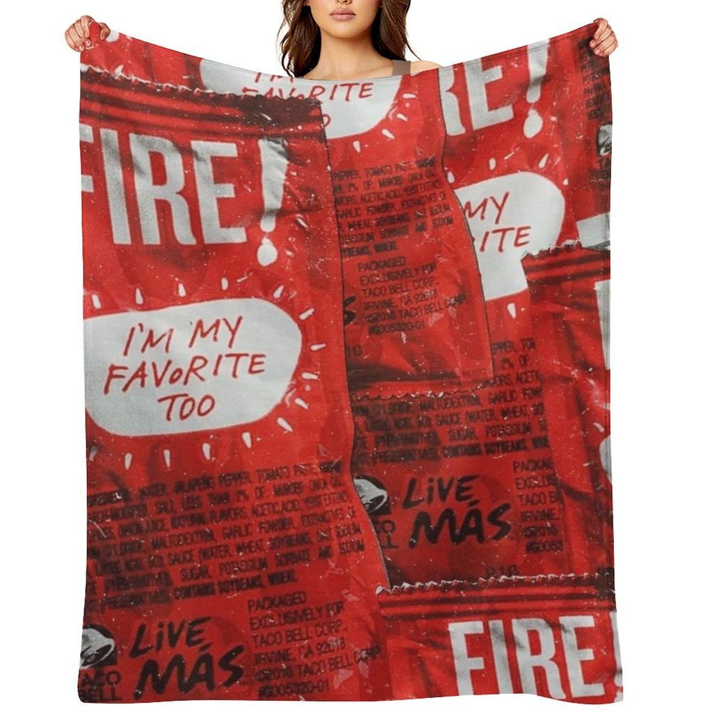 taco bell fire blanket Throw Blanket Warm Soft Plaid Sofa Quilt Soft Big Blankets