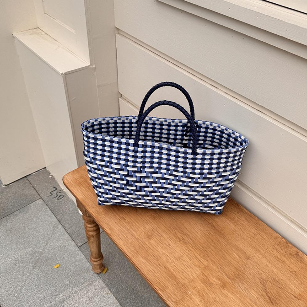 Large Capacity Weave Bag Countryside Style Vegetable Basket Bag Casual Beach Tote Bag  Girls