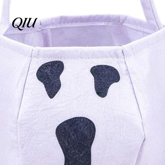 Halloween Party Supplies Cute Treat or Trick Bag with Handle for Kids, Reusable Non Decoration Woven Candy Goodie Bag, Soft Handbag Basket Favors Home