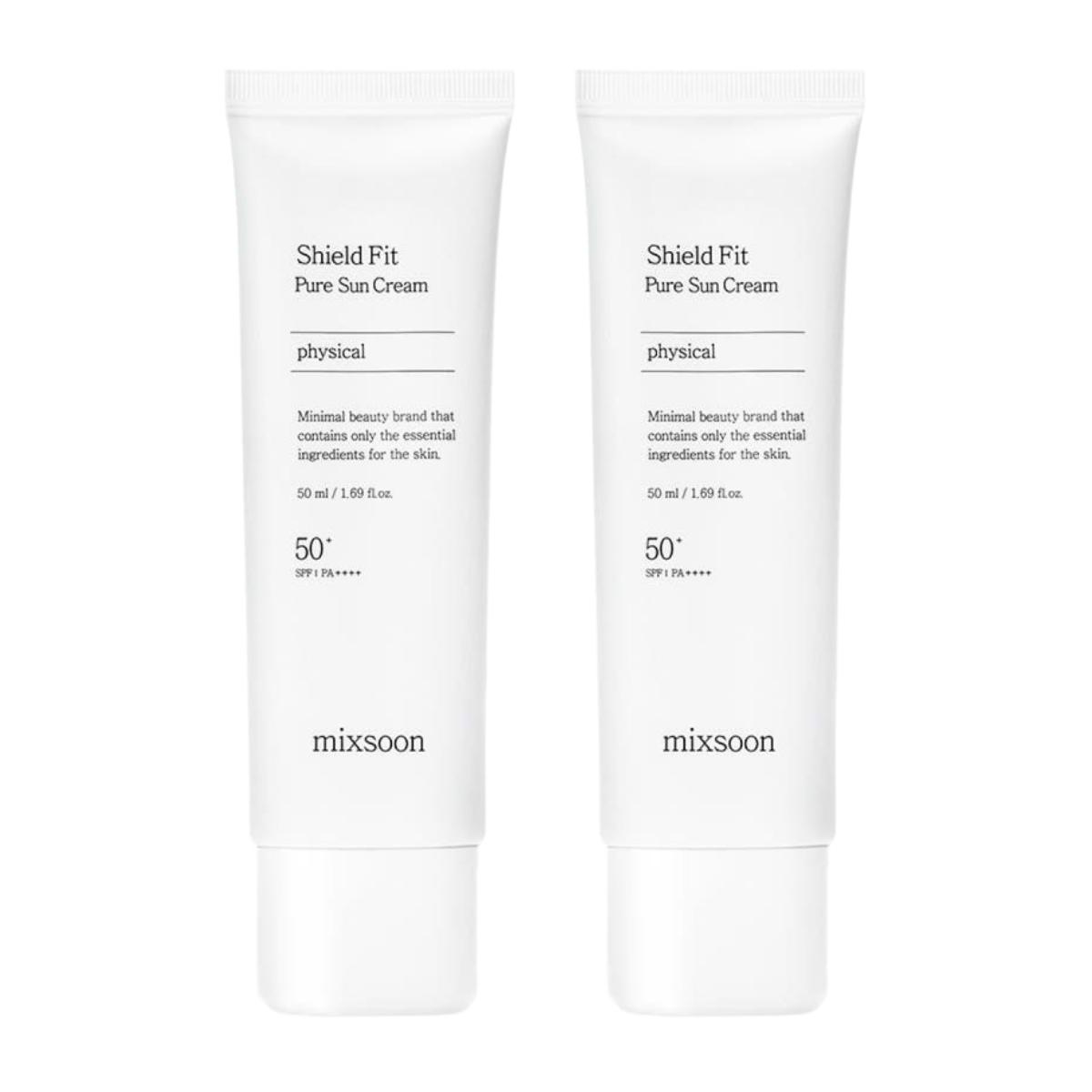 Mixsoon Shield Fit Pure Suncream SPF 50+ PA++++ Физический солнцезащитный крем Non-Nano (50 мл х 2)