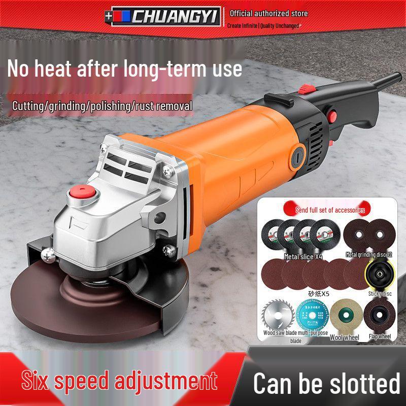 Multi-functional Adjustable Speed Angle Grinder with Long, Slim Handle for Grout Removal, Slotting, Polishing, and Rust Removal