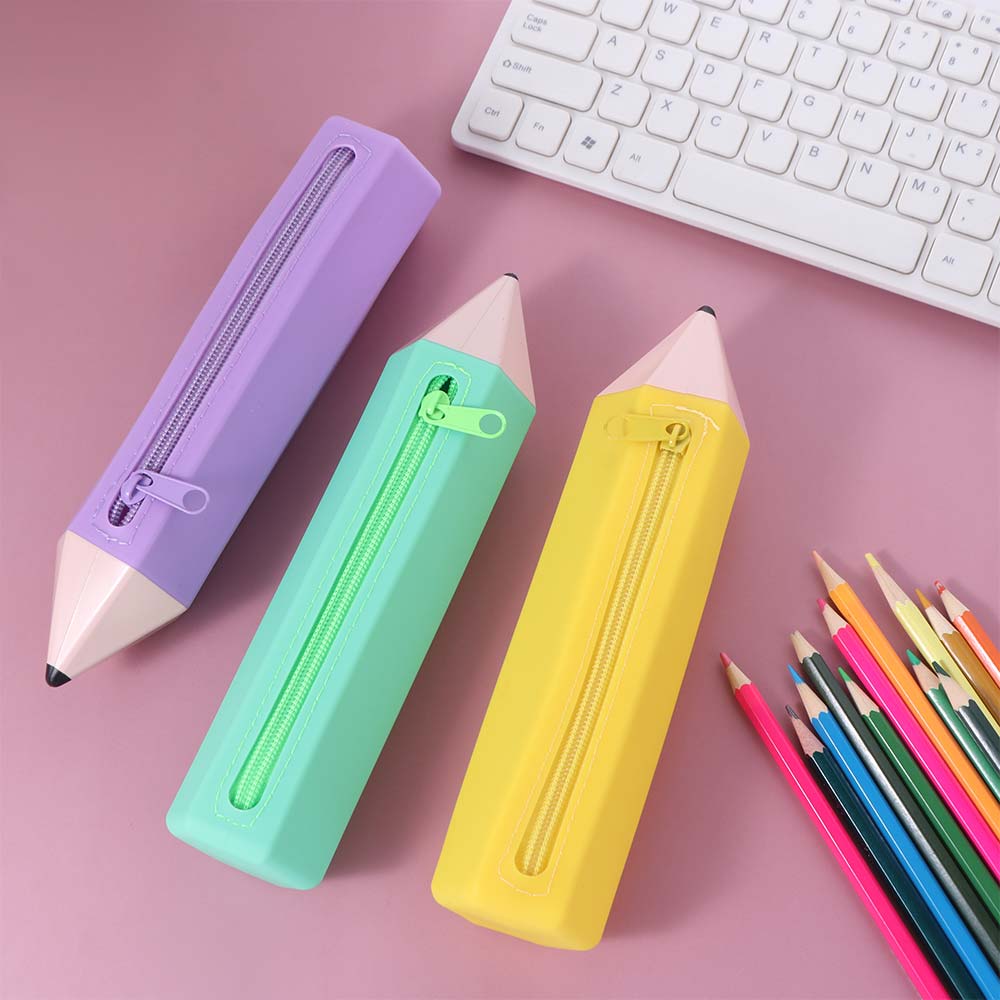 Convenient Carry Pencil Shape Bag Soft Material Soft Pencil Case Stationery Storage