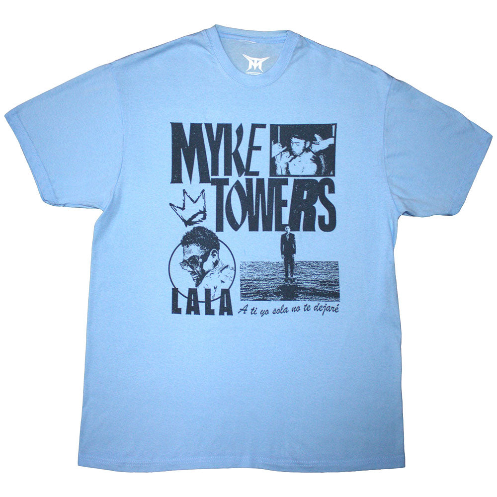 Myke towers tshirt lala crown light blue official new L