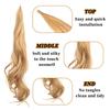 32 palcové elastické predlžovanie vlasov do chvosta s dlhým zmiešaným blond čiernym chvostom pre ženy na každodenné použitie