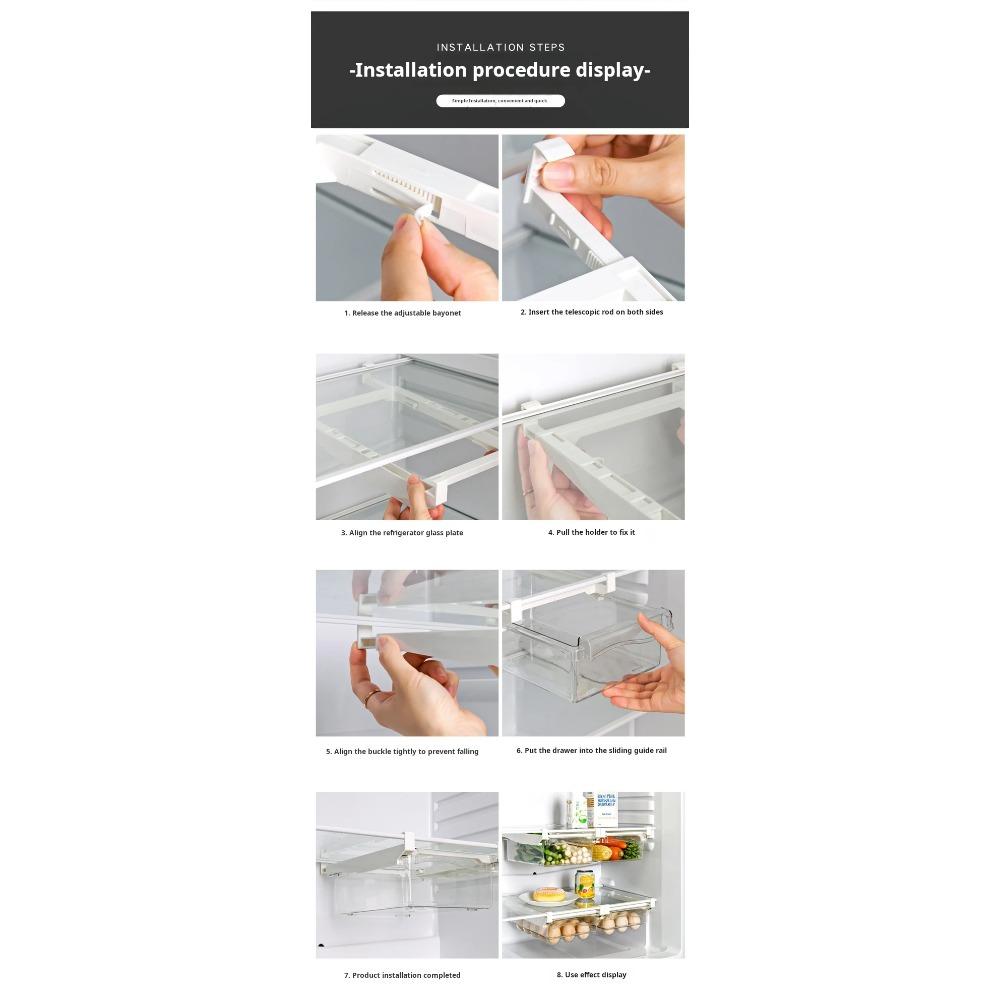 Refrigerator Egg Storage Box Drawer Style Food Fruit Egg Rack Egg Holder Household Plastic Fresh-keeping Box