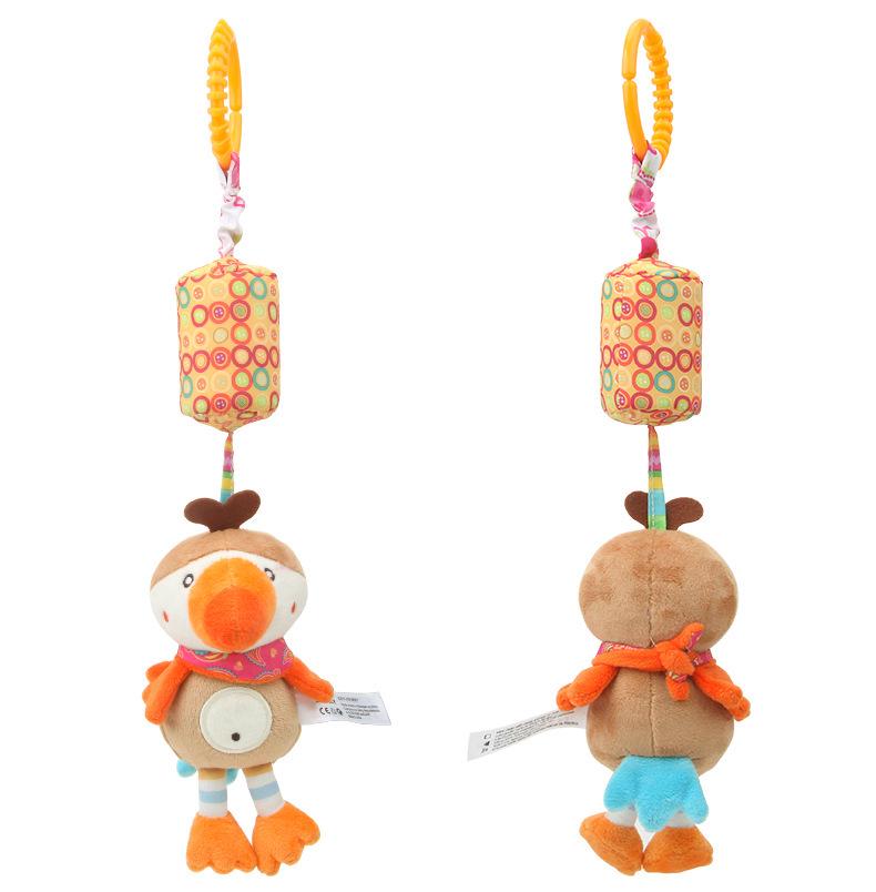 BBSKY Animal Cartoon Plush Hanging Wind Chime Toy for Baby Car or Crib