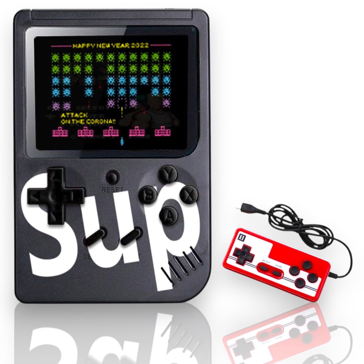 

Grigioy Портативна ігрова консоль з 400 сумісними з ретро Включає коробку контролера, підставку, ігри, ігри, (Чорний)