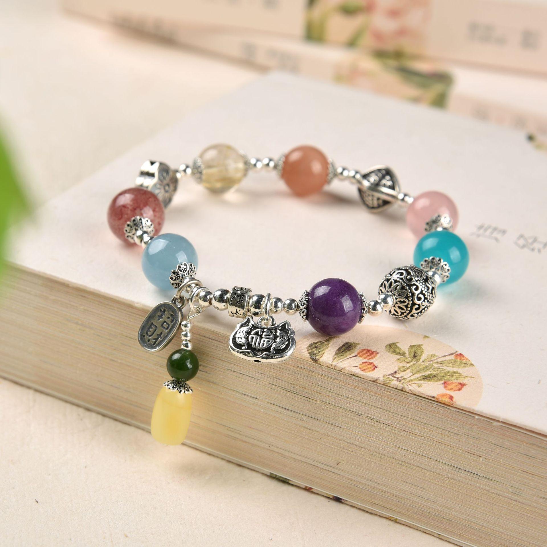 

Натуральный браслет Браслет с одной петлей Натуральный конский порошок Кристалл