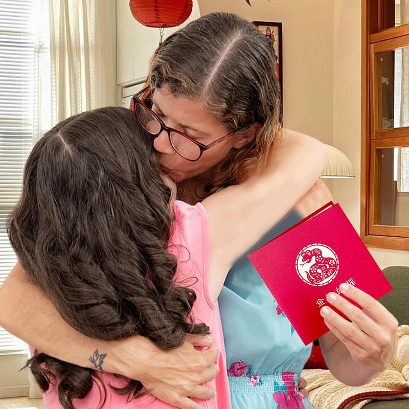 2025 Year of The Snake Card Pop Up 3D Snake Blessing Postcard With Envelope Year of the Snake Greeting Card for Spring Festival