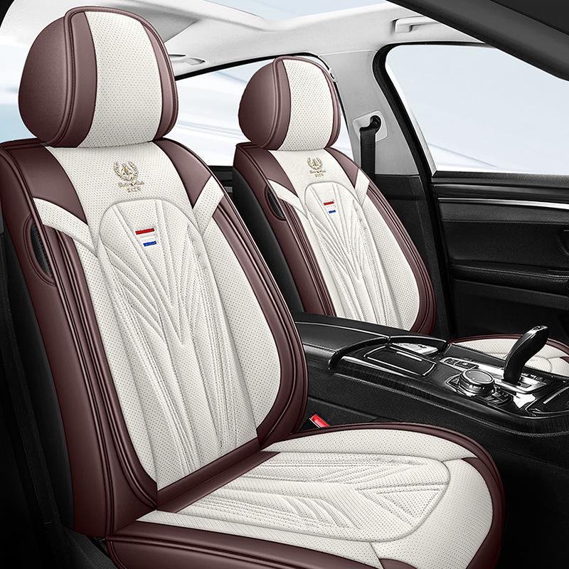 Universal Nappa Leather Car Seat Cushion - Full Coverage & Comfortable, Fits Five-Seat Cars for All Seasons