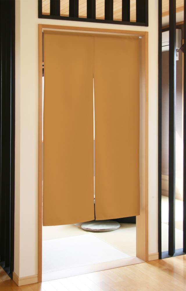 plain noren available in 14 75cm wide x 150cm Flame-retardant curtain, colors. Size long. (Camel, 11868)