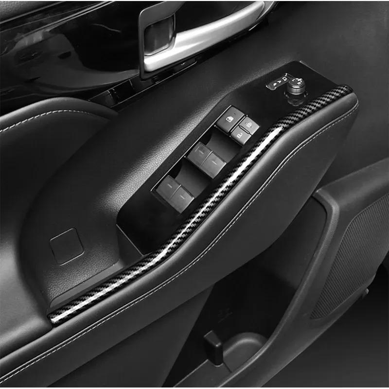 For Toyota Highlander XU70     ABS Car Window Lifter Switch side Trims Glass Door Armrest Panel Accessories