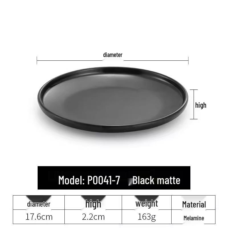 

Melamine Round Dinner Plate for Steak and Western Cuisine - Restaurant-Grade, Imitation Porcelain, Ideal for Barbecue and Commercial Use. 10 inches