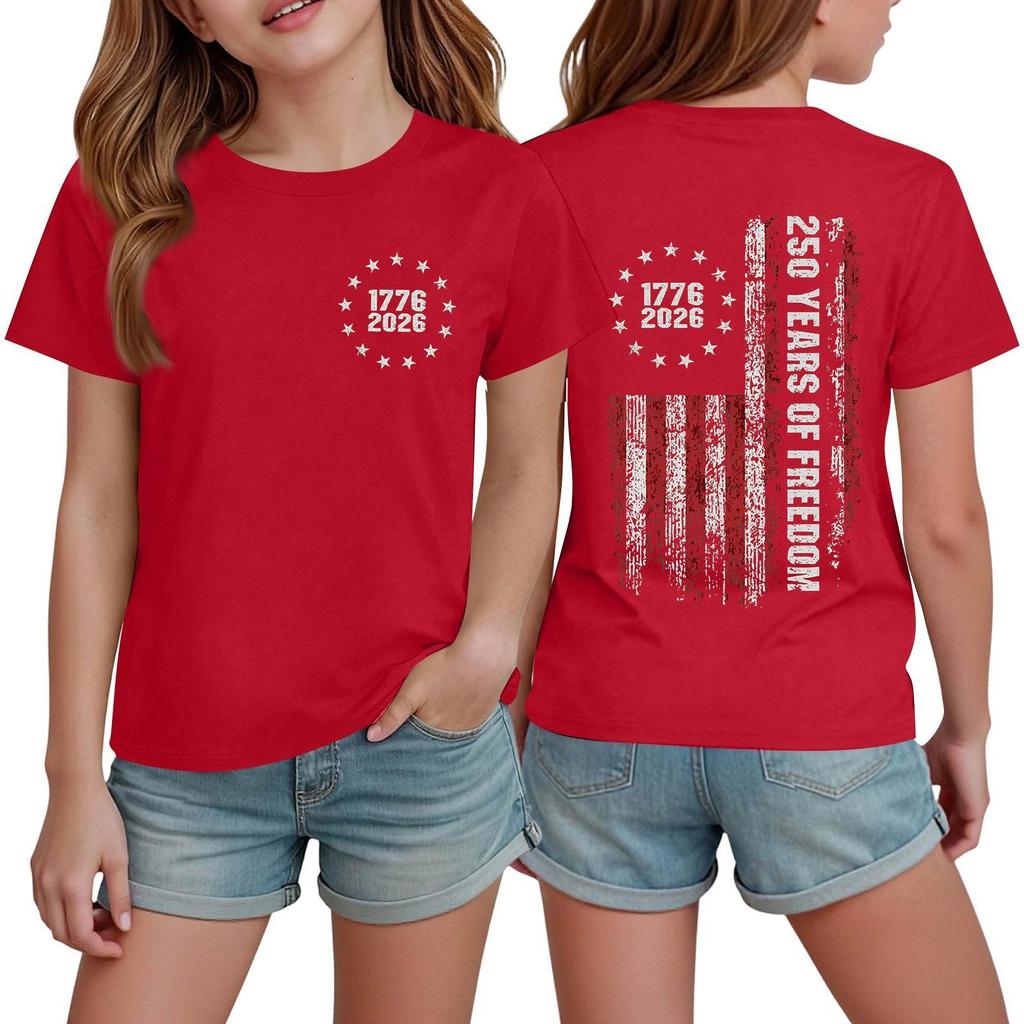 Boys' And Girls' Printed Fashion Casual Short-Sleeve T-Shirts