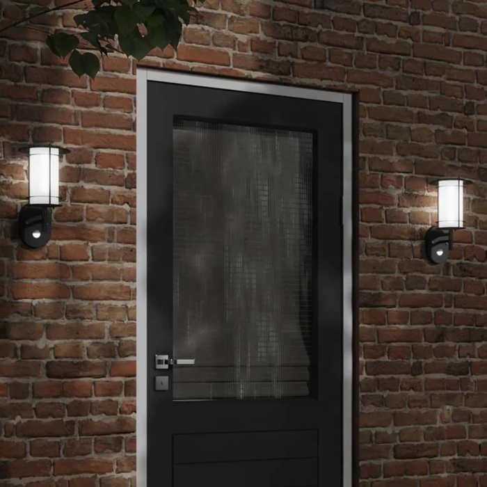 VidaXL Appliques murales d'extérieur et capteurs 2pcs acier inoxydable, éclairage mural d'extérieur, lampe murale de jardin, 4006291