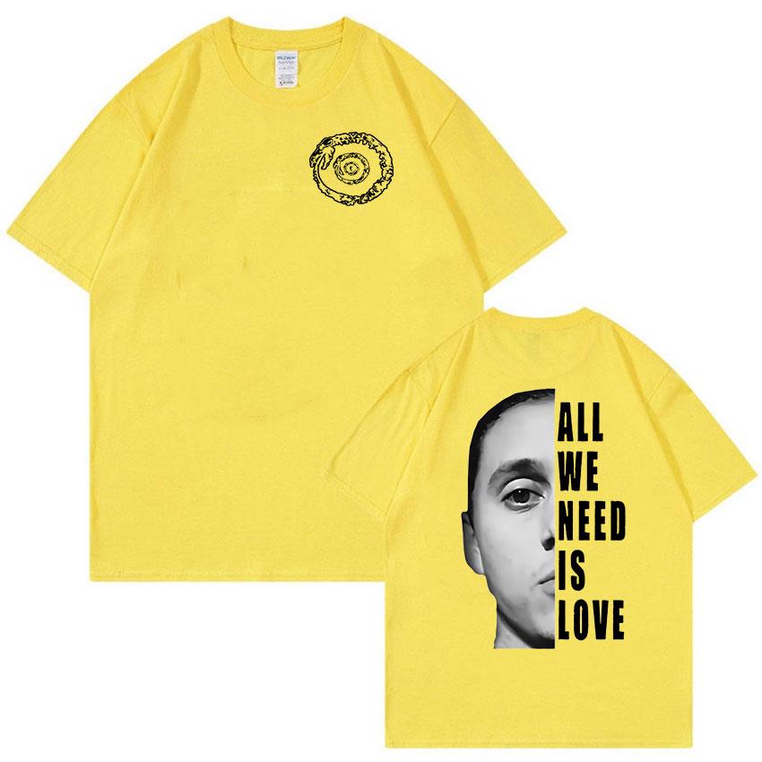 Canserbero All We Need Is Love Graphic T Shirts Men Hip Hop Retro Fashion Tshirt Unisex ONeck Cotton Oversized Tees Streetwear