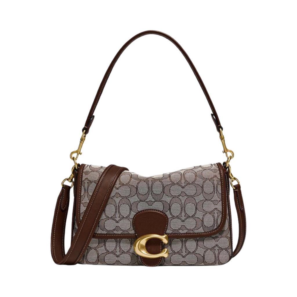 Coach Tabby 26 Decorative Logo Hardware Jacquard Underarm Bag Soft Euro Bag Tote Crossbody Shoulder Bag Medium Women Bags Oak Maple C4821-B4S0M